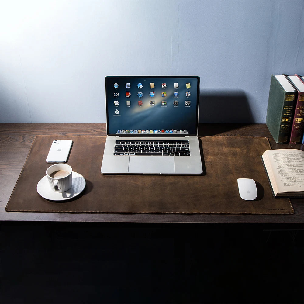 Handmade Leather Large Office Computer Desk Mat Table Keyboard Big Mouse Pad Laptop Cushion Desk Non-slip Gamer Mousepad Mat