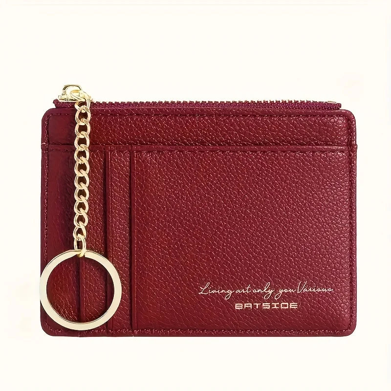 Mini Minimalist Solid Color Wallet, Clutch Credit Card Holder With Card Slots, Women's Wallet