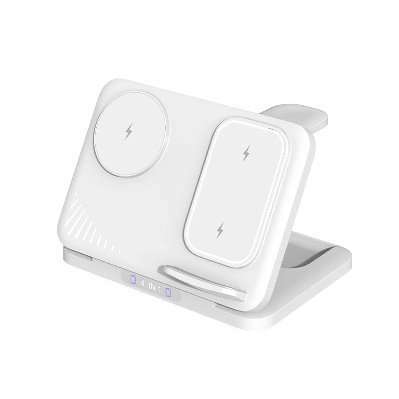 For MagSafe 4 In 1 Dual Phone Wireless Charger Stand Fast Charging Station For iPhone iWatch AirPods Office Charging Accessory