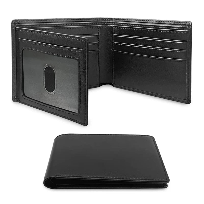 Slim Minimalist Tri-Fold Wallet Carbon Fiber RFID Blocking Men's Wallet With ID Window and 9 Card Slots