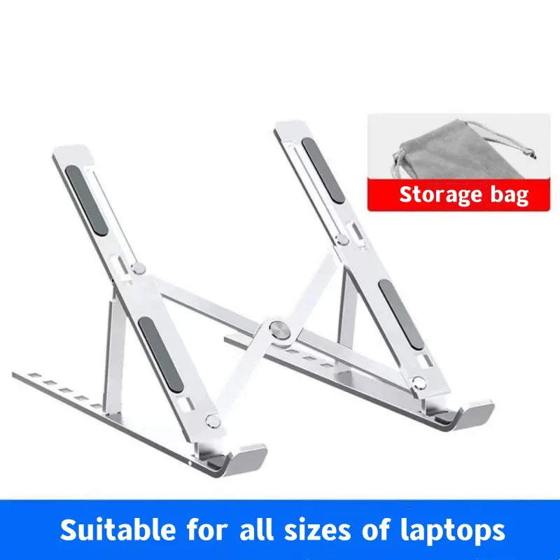 Premium Aluminum Laptop Stand Adjustable Ergonomic Holder for 10-17 Laptops Foldable Design for Office Travel Gaming with Pads