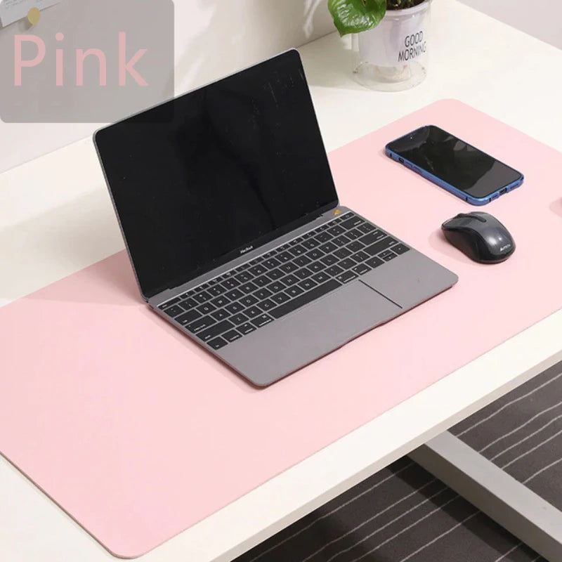 Leather Desk Mat Pink Solid Color Mousepad Non-Slip Waterproof Deskmat Home Office Computer Laptop Mouse Pad xxl Kawaii Cute Rug