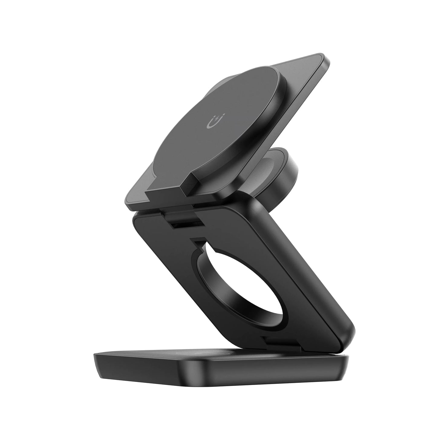Foldable 3-in-1 Magnetic Charging Station, 15W Fast Wireless Charger Stand for Magsafe, Portable Travel Charging Dock for iPhone