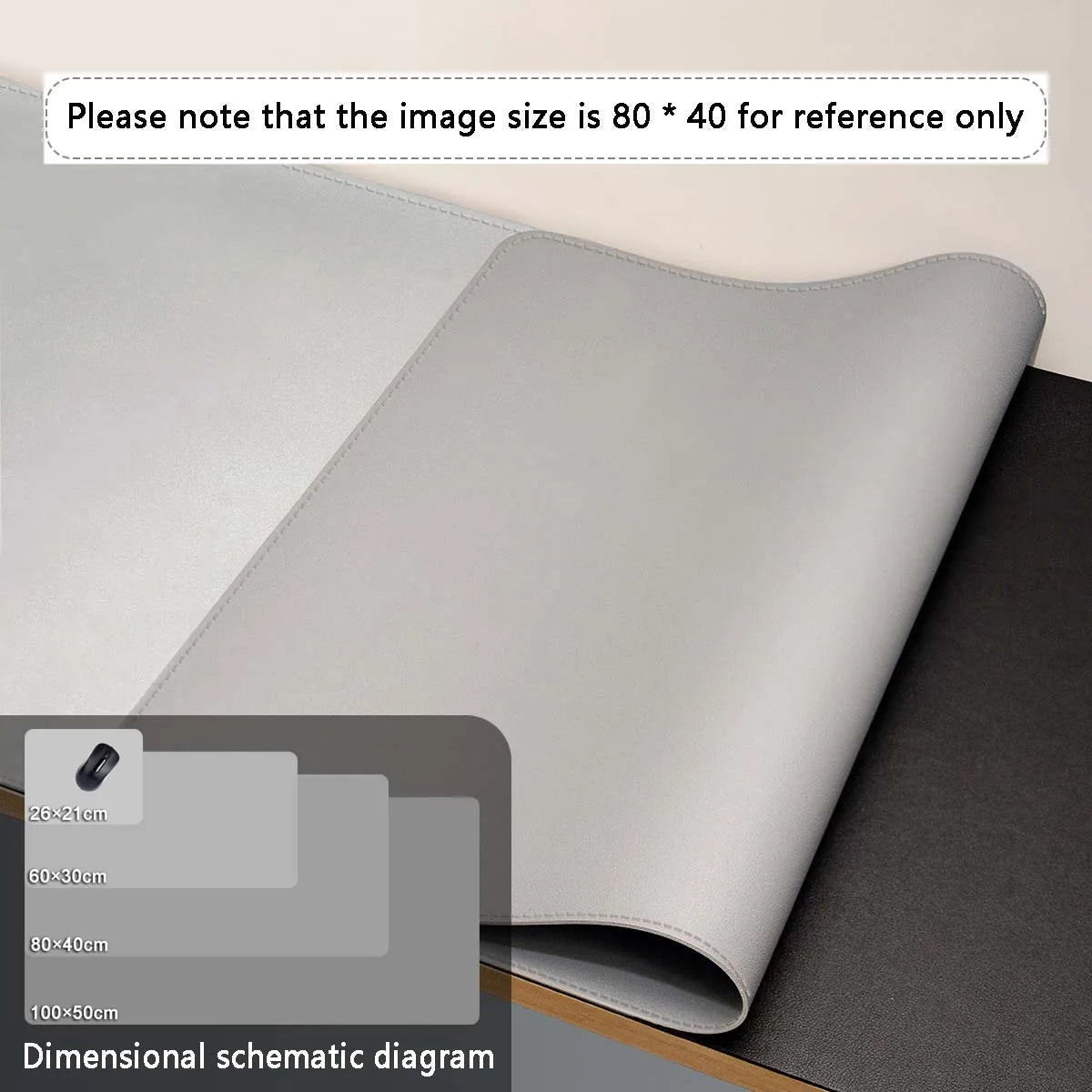 Mouse Pad Large Size Office Desk Protector Mat PU Leather Waterproof Desktop Keyboard Desk Pad Gaming Mousepad PC Accessories