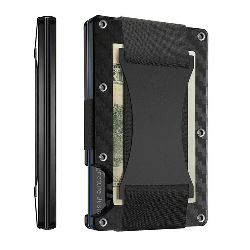 Forged Carbon Fiber Mini Slim Wallet case organizer for Men Cartera Tarjetero Hombre Cashback Credit Card Holder Luxury gift