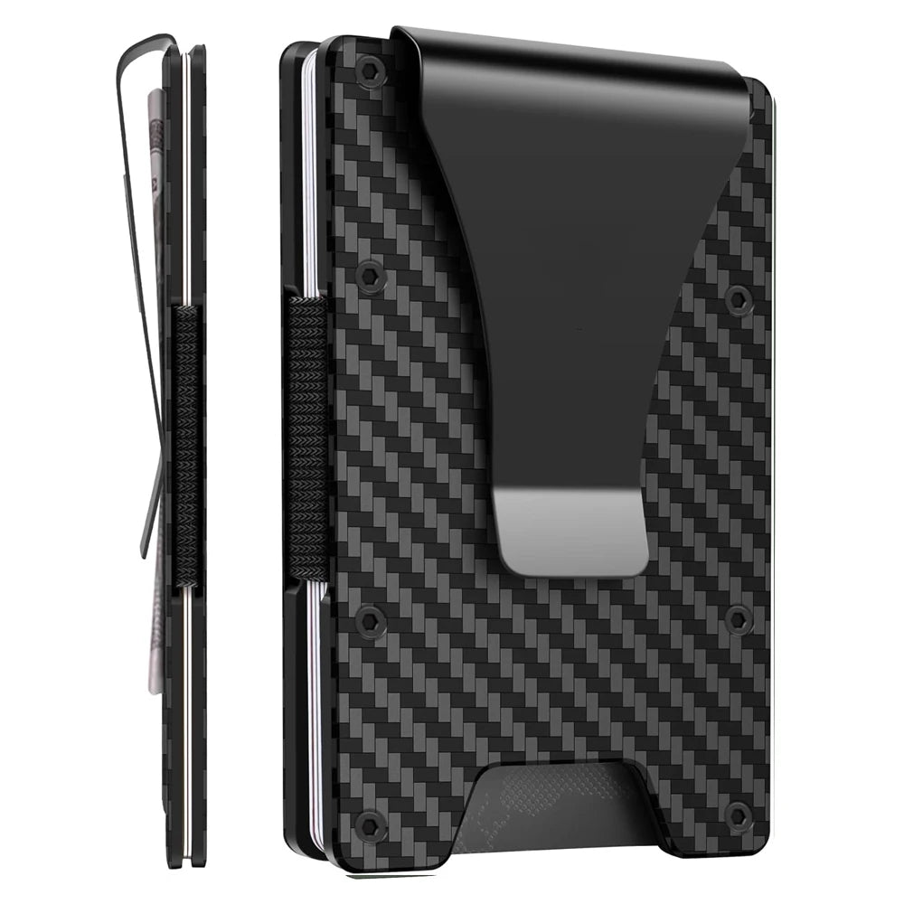 Minimalist Wallet for Men- Slim Aluminum Metal Money Clip Wallet with Clear ID Card Holder, Slim Wallet for Men,Holds up 15 Card