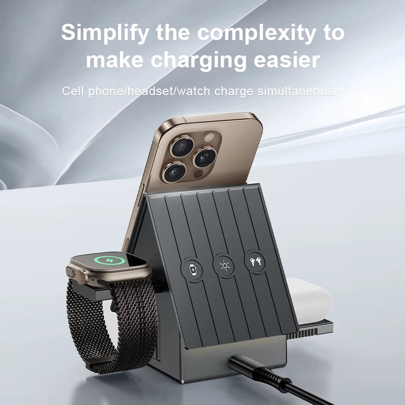 3 in 1 Charging Station Super Stable Wireless Charging Station for Magsafe Charger Stand Cube for iPhone and Watch Gifts for Men