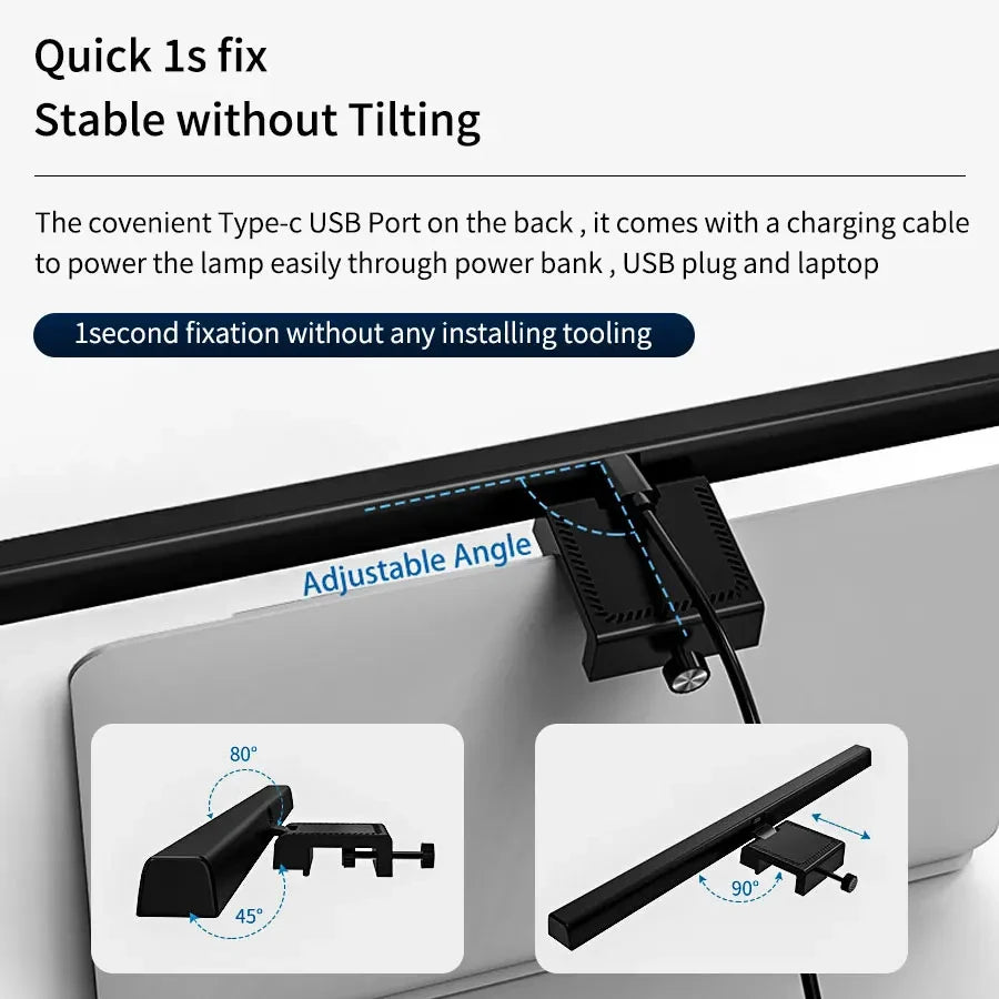 LED Monitor Light Bar 33cm 50cm Computer Monitor Lamp Reading Desk Lamp Setup Screen Hanging Light Adjustable Color Temperature