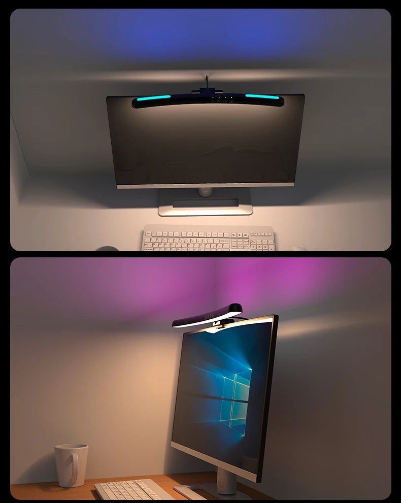 Curved Screen Monitor Laptop Screen Light Bar No flash frequency eyes-care Colorful atmosphere lamp Touch Switch Straight Lamp