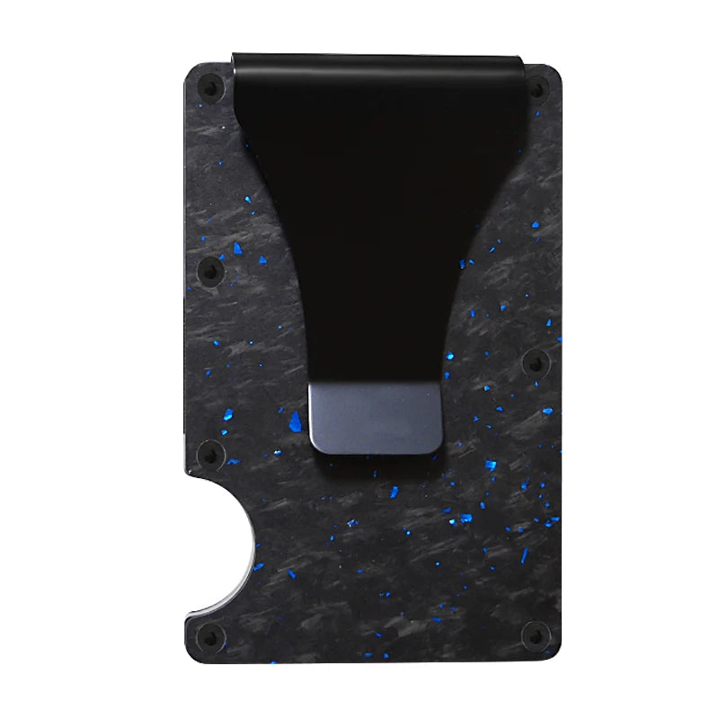 Bright/Matte Forged Carbon Fiber Minimalist Slim Wallet for Men RFID Cashback Credit Card Holder Luxury Metal Case Aluminum