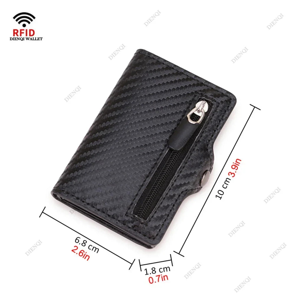 Rfid Luxury Credit Card Holder Men Wallet Business Cardholder Case Carbon Fiber Minimalist Wallet Money Bag Desk Accessories