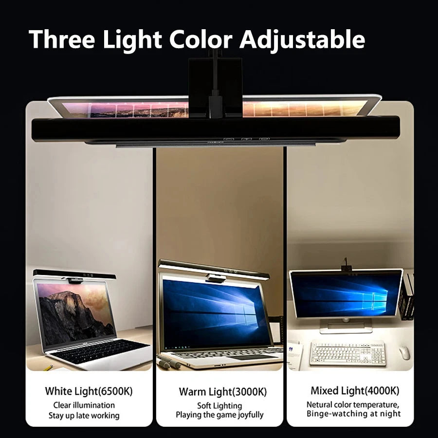 LED Monitor Light Bar 33cm 50cm Computer Monitor Lamp Reading Desk Lamp Setup Screen Hanging Light Adjustable Color Temperature
