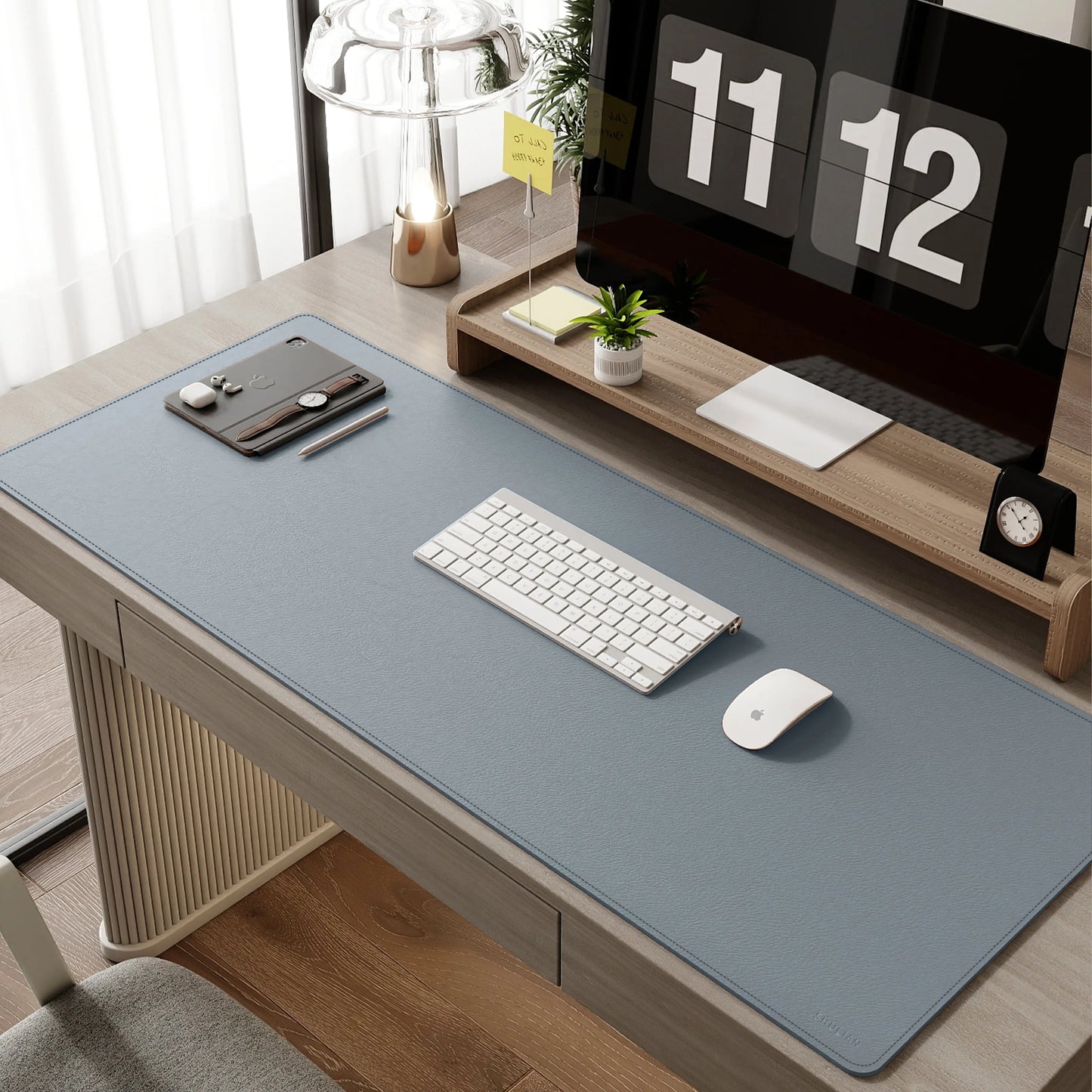 Super Easy-to-use Gaming Mouse Pad, Extra-large Office Desk Mat, Computer Keyboard Edge-locking Waterproof Leather Desk Mat