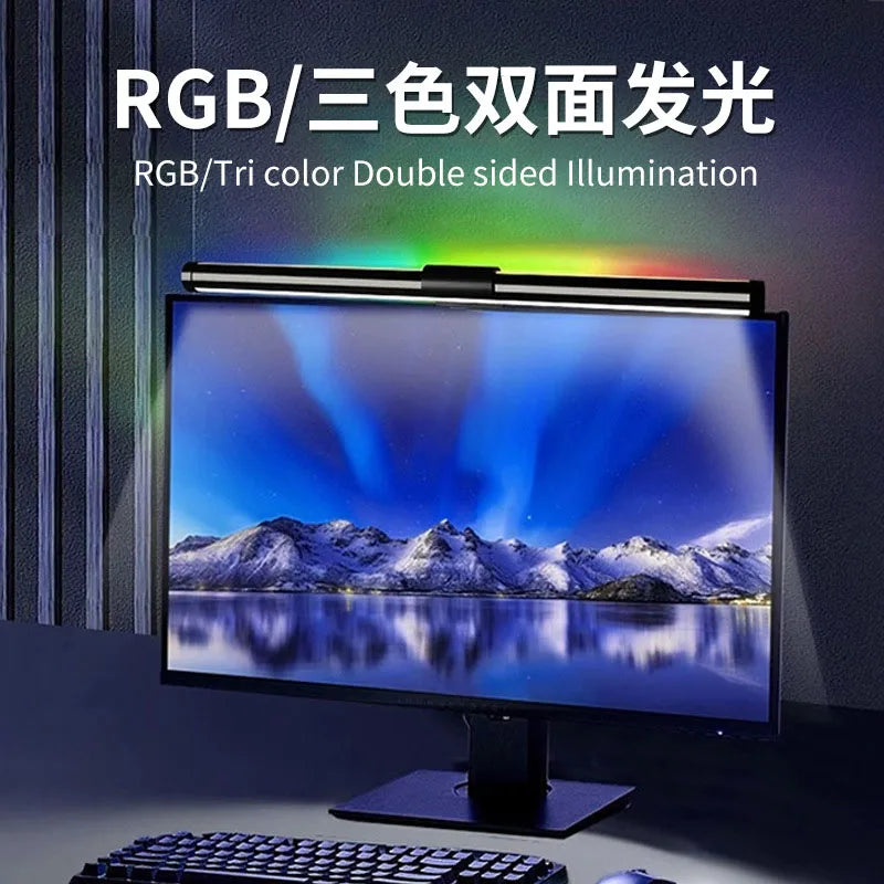 LED Monitor Light Bar Monitor Desk Lamp with RGB Backlight Ambiance Table Lamp PC Screen Light for Home Office/Game
