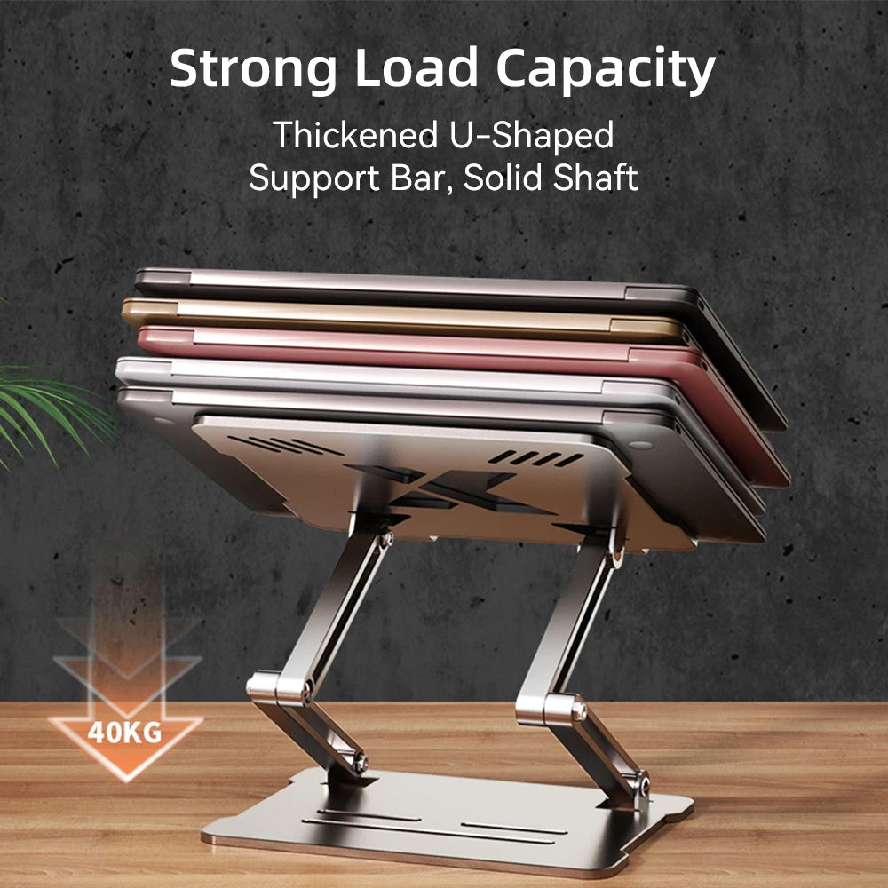 Adjustable Desk Laptop Stand For MacBook Pro Riser Ergonomic Aluminum Alloy Notebook Holder Compatible 9-17inch Laptop 3 layers
