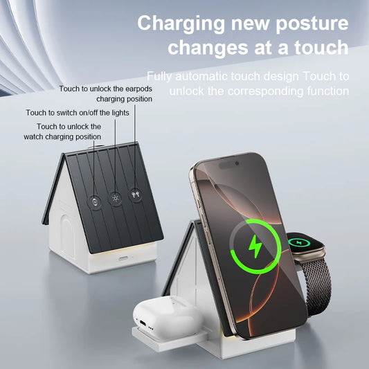 3 in 1 Charging Station Super Stable Wireless Charging Station for Magsafe Charger Stand Cube for iPhone and Watch Gifts for Men