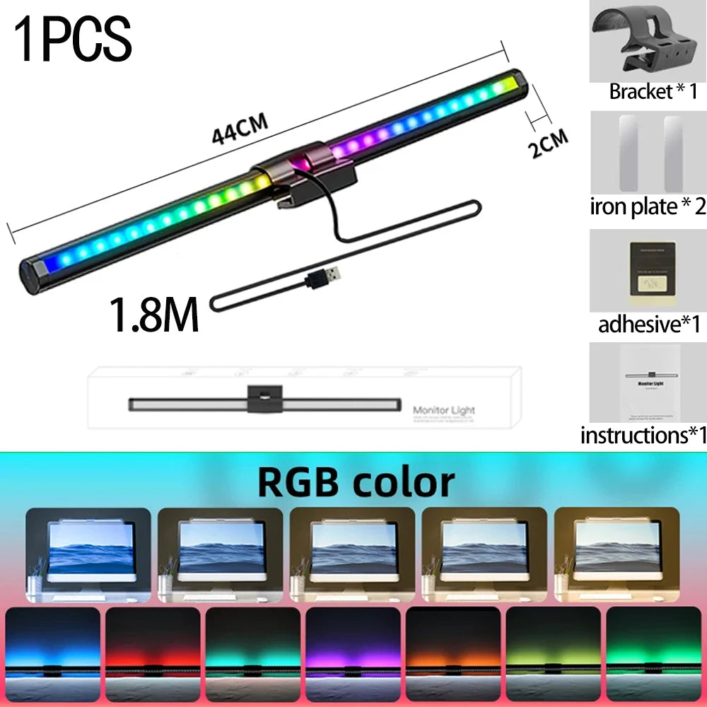 Desktop Monitor Light Bar  Eye Care Lighting Work Game Learning Reading Dimming Table Light Strip RGB Atmosphere Lamp