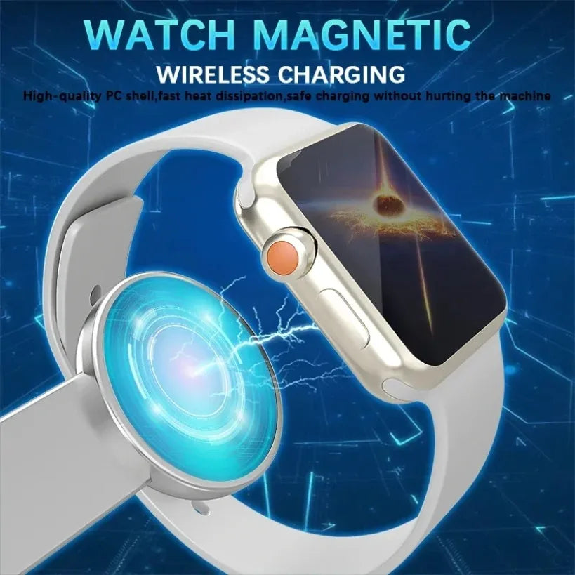 3 In 1 Magnetic Wireless Charger Stand Desk Fast Charging Station For Magsafe iPhone 16 15 14 13 12 Pro Max iWatch Airpods Pro