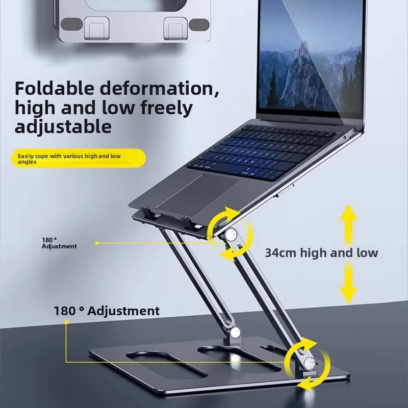 Adjustable Height Aluminum Laptop Stand Cooling Riser Multi-Functional Ergonomic Desktop Holder for Monitor & Notebook