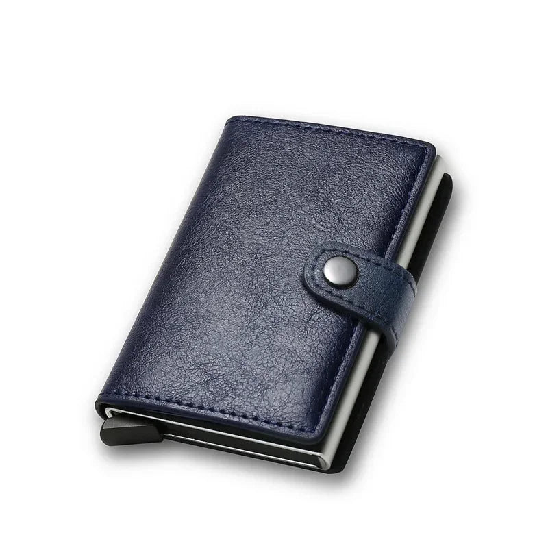 Carbon Fiber Credit Card Holder Wallet Money Bag Men Rfid Smart Metal Thin Slim Minimalist Wallet Black Vallet Gifts for Men