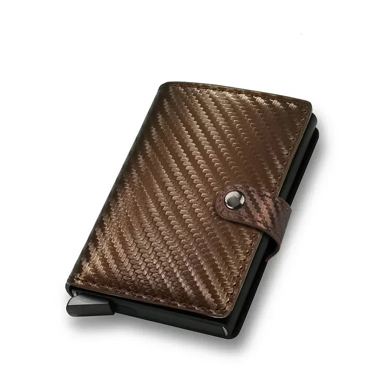 Carbon Fiber Credit Card Holder Wallet Money Bag Men Rfid Smart Metal Thin Slim Minimalist Wallet Black Vallet Gifts for Men