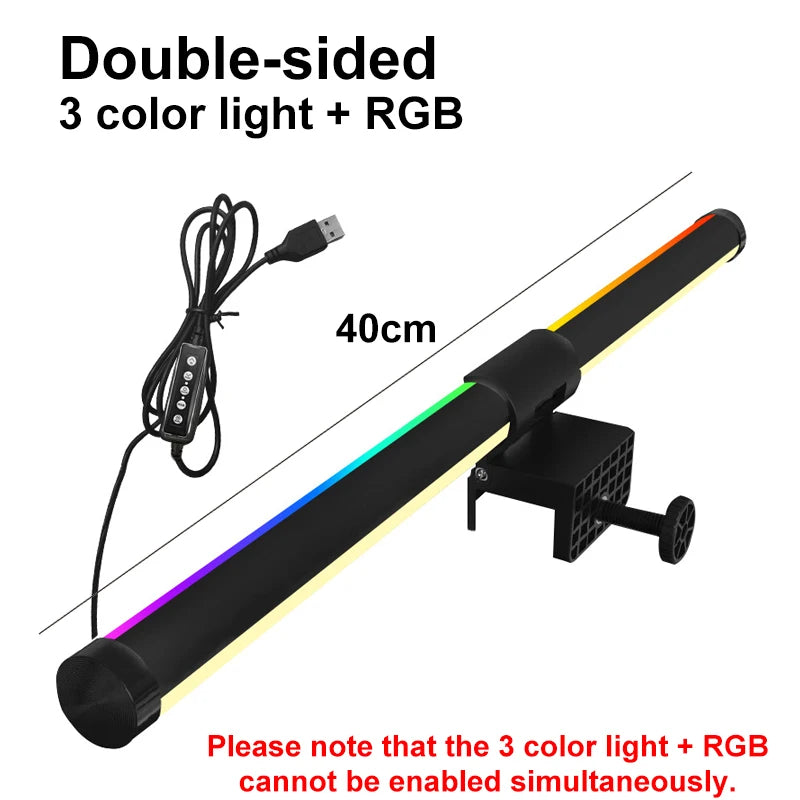 LED Monitor Light Bar Monitor Desk Lamp with RGB Backlight Ambiance Table Lamp PC Screen Light for Home Office/Game
