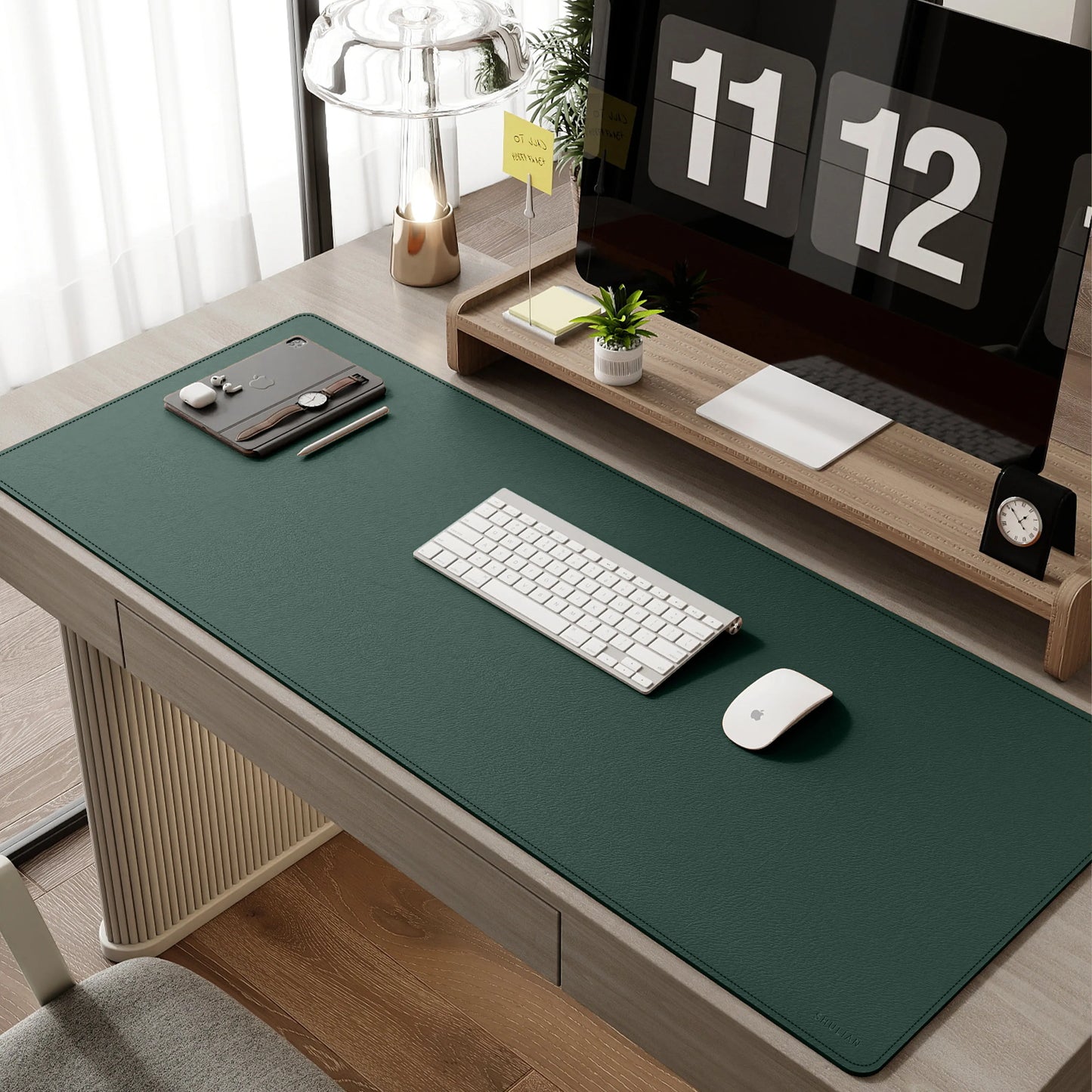 Super Easy-to-use Gaming Mouse Pad, Extra-large Office Desk Mat, Computer Keyboard Edge-locking Waterproof Leather Desk Mat