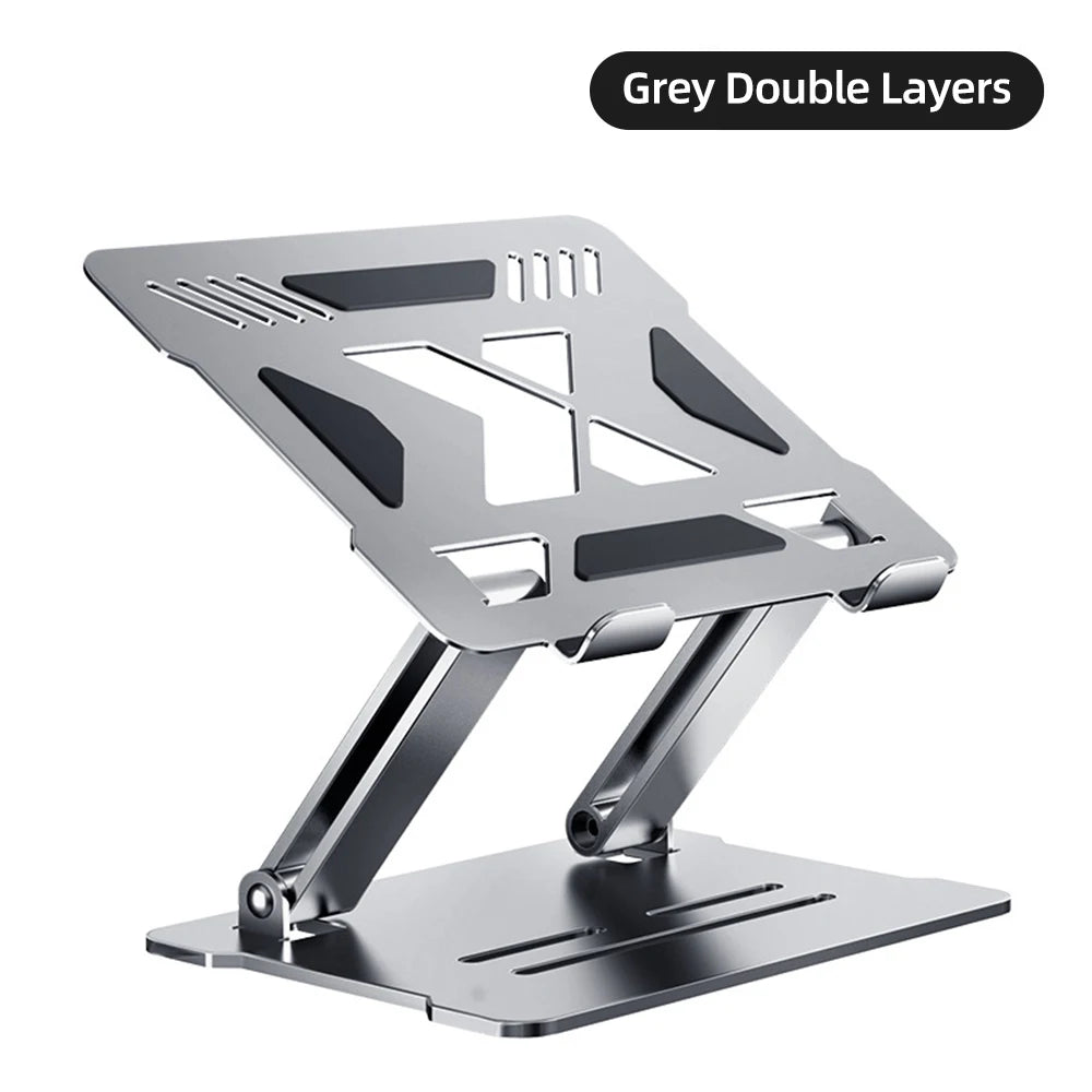 Adjustable Desk Laptop Stand For MacBook Pro Riser Ergonomic Aluminum Alloy Notebook Holder Compatible 9-17inch Laptop 3 layers