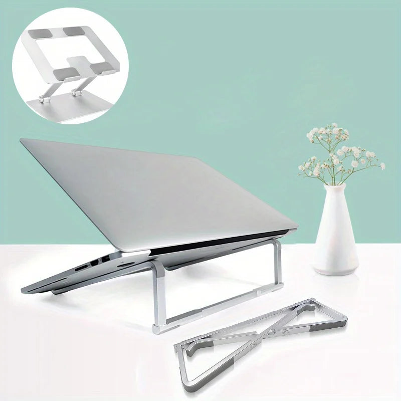 1pc Ergonomic and Foldable Laptop Stand for Desk, Adjustable Riser, Fits all Laptops and Notebooks up to 17.3 Inch