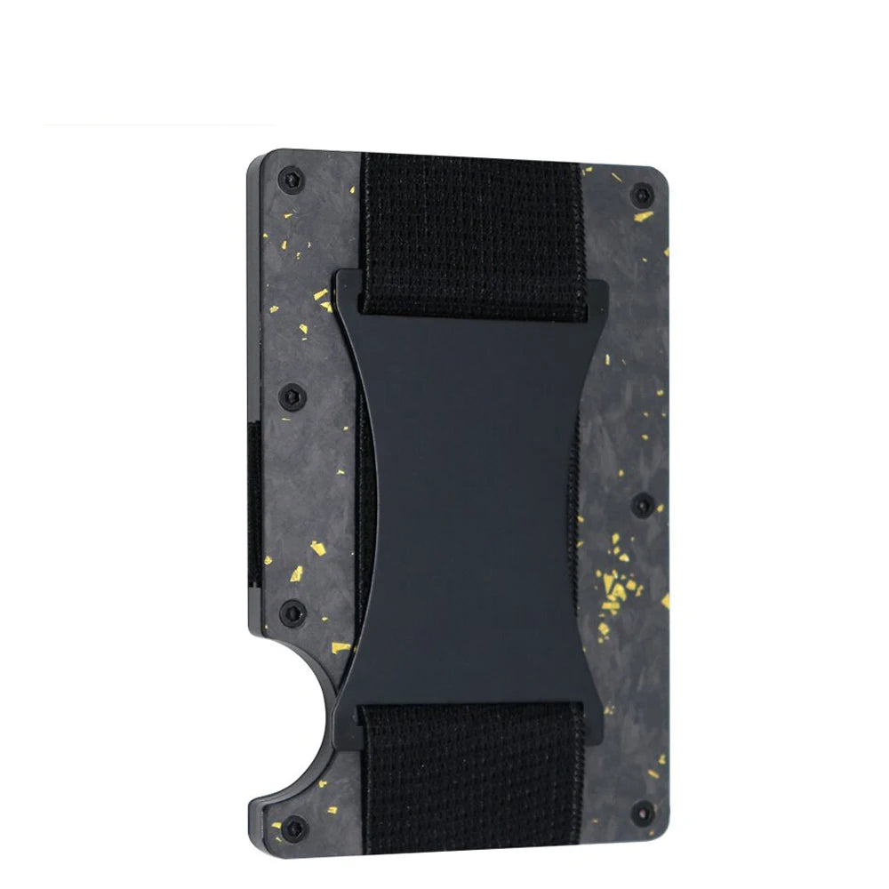 Bright/Matte Forged Carbon Fiber Minimalist Slim Wallet for Men RFID Cashback Credit Card Holder Luxury Metal Case Aluminum