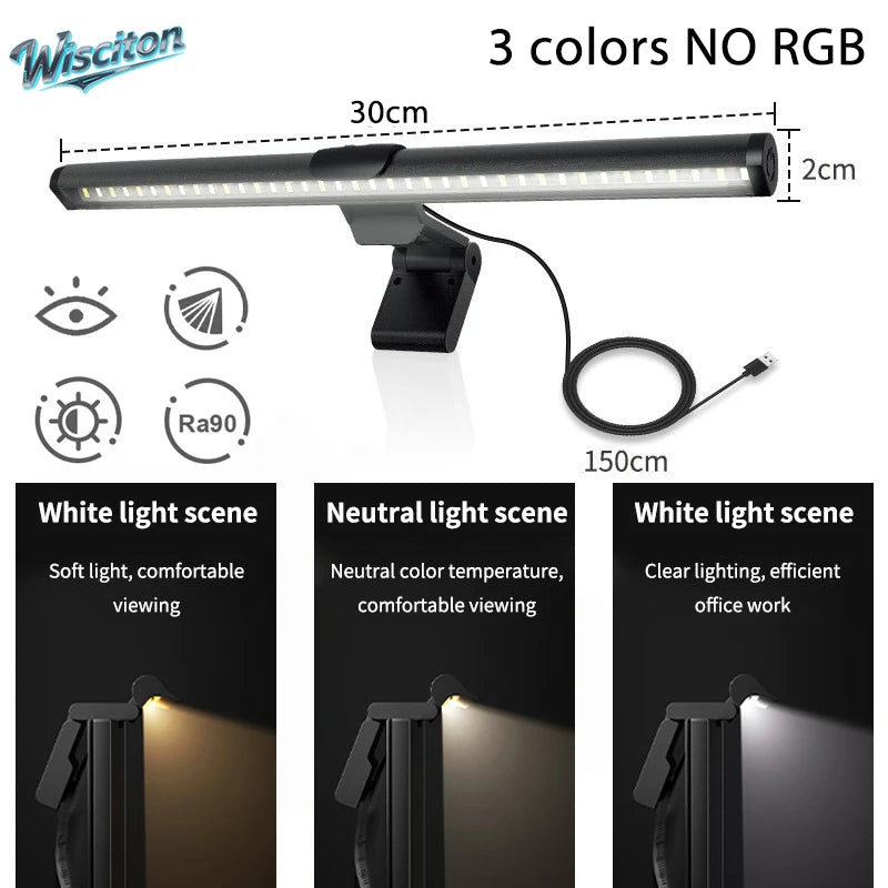 Desktop Monitor Light Bar  Eye Care Lighting Work Game Learning Reading Dimming Table Light Strip RGB Atmosphere Lamp