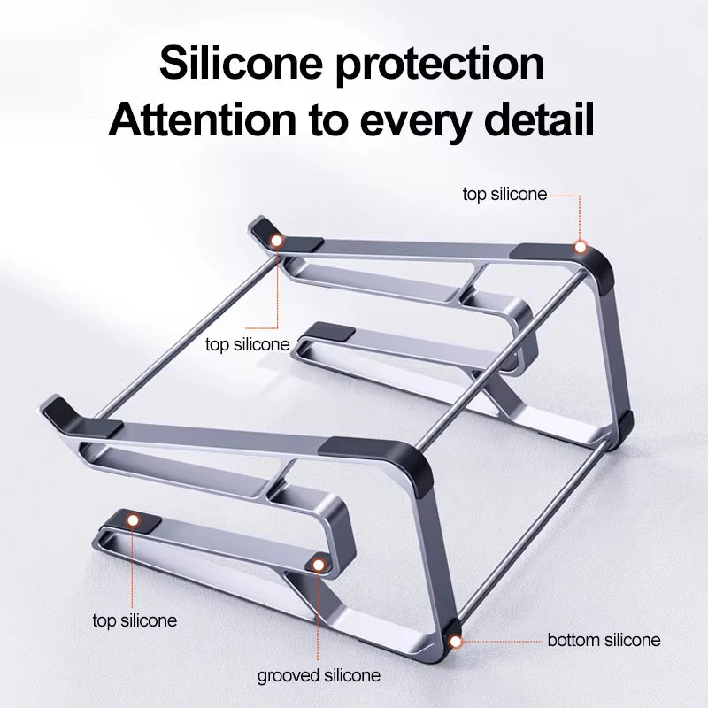 Aluminum Laptop Stand for Desk - Works with All MacBook/Pro/Air & Laptops Between 10” to 17.3” - Sleek and Sturdy Laptop Riser