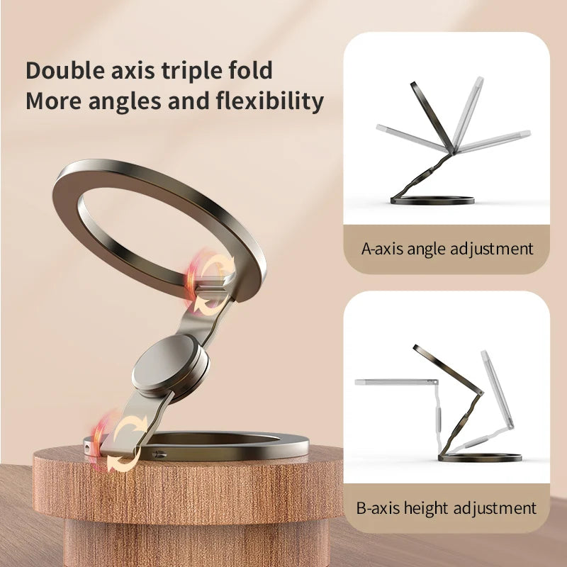 for MagSafe Phone Grip Stand 3-in-1 Magnetic Finger Ring Holder Double-Sided Magnetic Phone Stand for iPhone 17 16 15 14 13 12