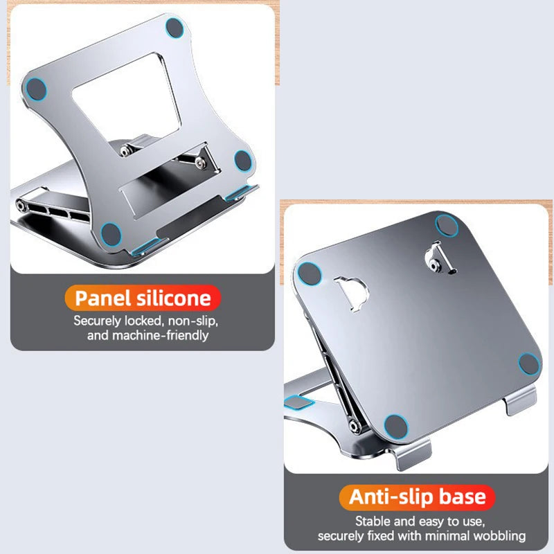 Aluminum alloy laptop stand, folding, height-increasing, hollowed-out for heat dissipation, bottom for storing keyboard