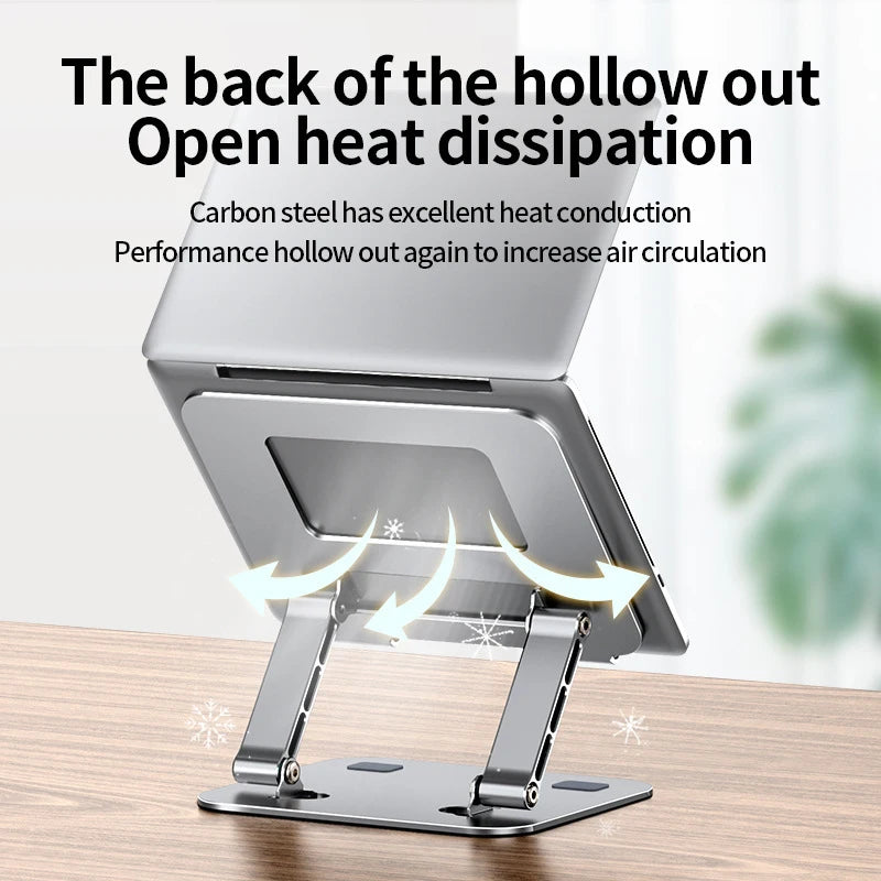 Aluminum alloy laptop stand, folding, height-increasing, hollowed-out for heat dissipation, bottom for storing keyboard