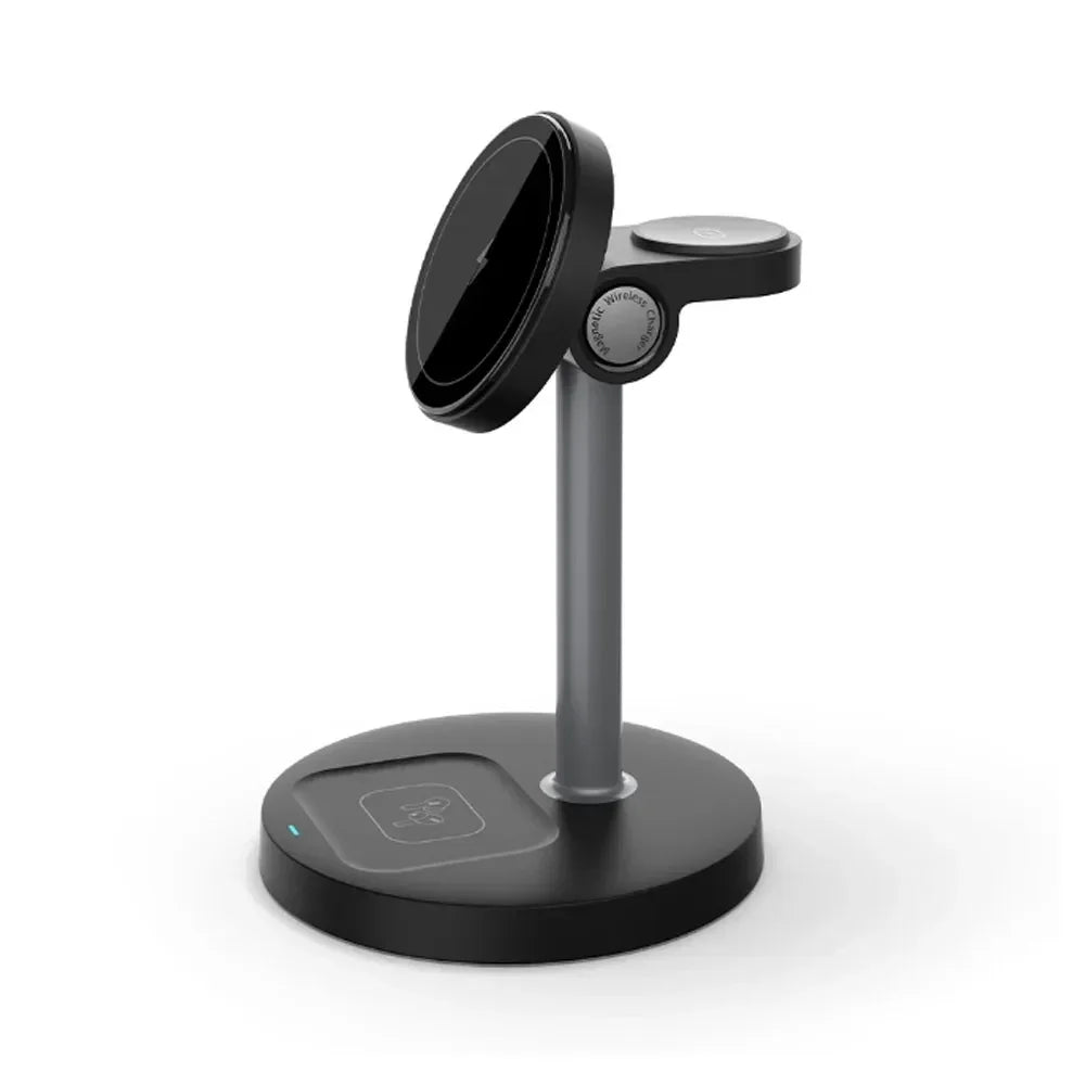 15W Magnetic Fast Charging Stand For Magsafe iPhone 16/15/14/13/12 Pro Max  iWatch 10/9/8/7 AirPods Pro 3 in 1 Wireless Charger