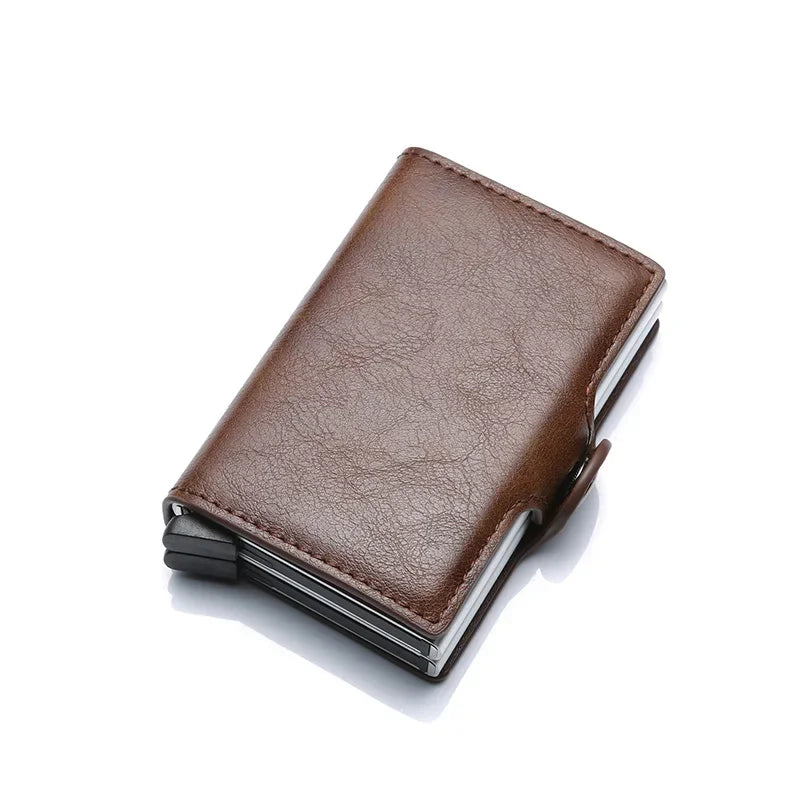 Carbon Fiber Credit Card Holder Men Wallet RFID PU Leather Metal Hasp Wallet Male Purse Minimalist Wolet Gifts for Men Carteiras