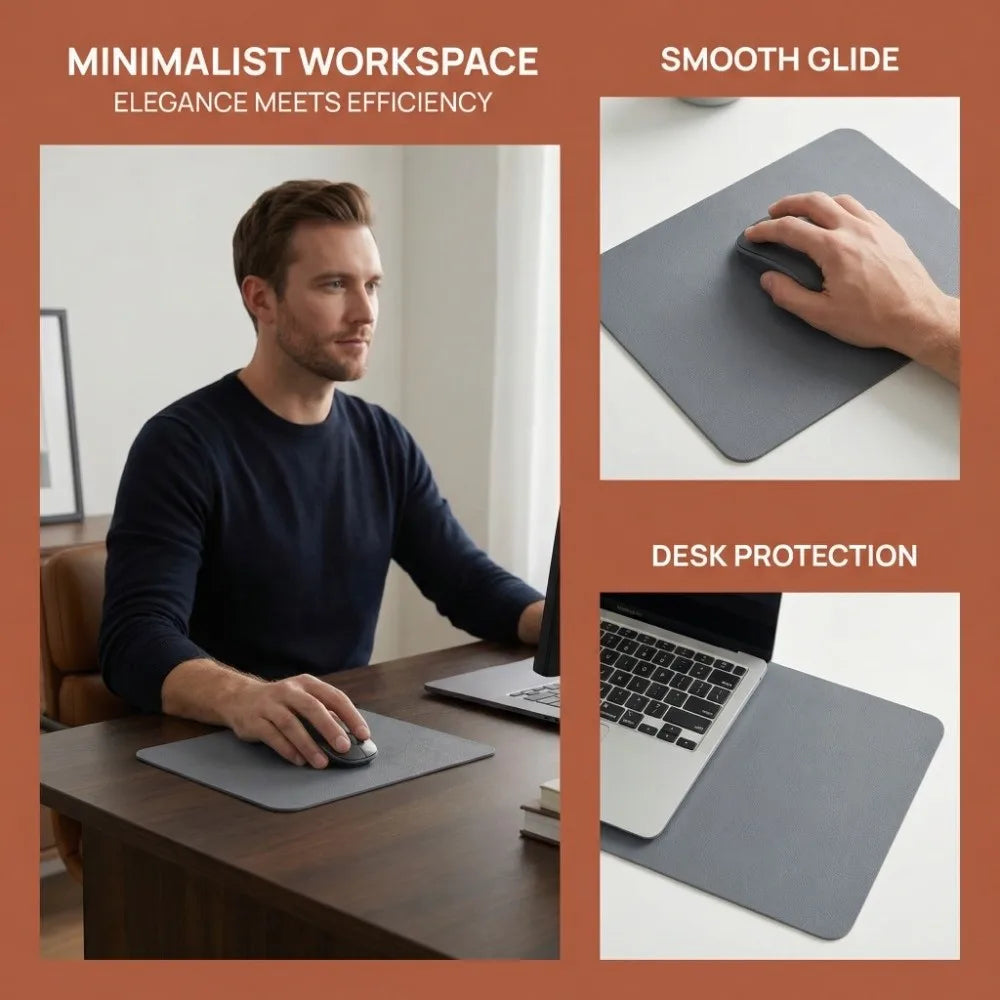 High Quality Leather Mouse Pad Non-slip Wear Resistant Gaming Desk Mat Universal Solid Color Writing Mat Home Office