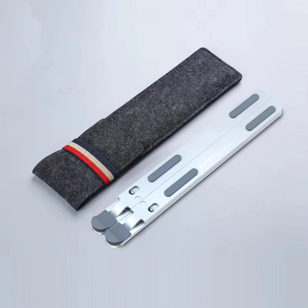 Aluminum Alloy 8 Level Adjustable Foldable Laptop Stand Ergonomic Computer Riser for Laptops up to 17.3 Inches