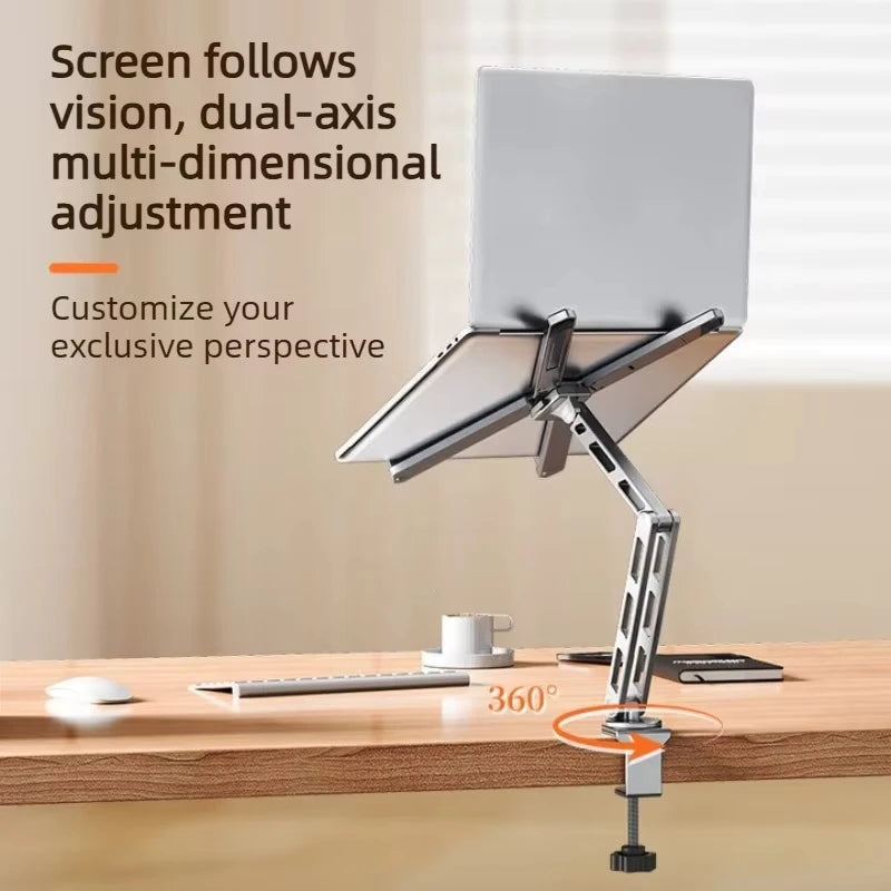Adjustable Aluminum Laptop Stand 360° Rotating Ergonomic Detachable Holder for 11-18.4 Inch Laptops