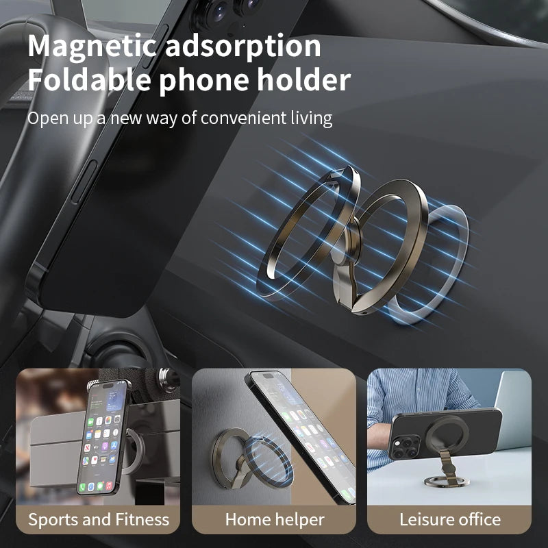 for MagSafe Phone Grip Stand 3-in-1 Magnetic Finger Ring Holder Double-Sided Magnetic Phone Stand for iPhone 17 16 15 14 13 12