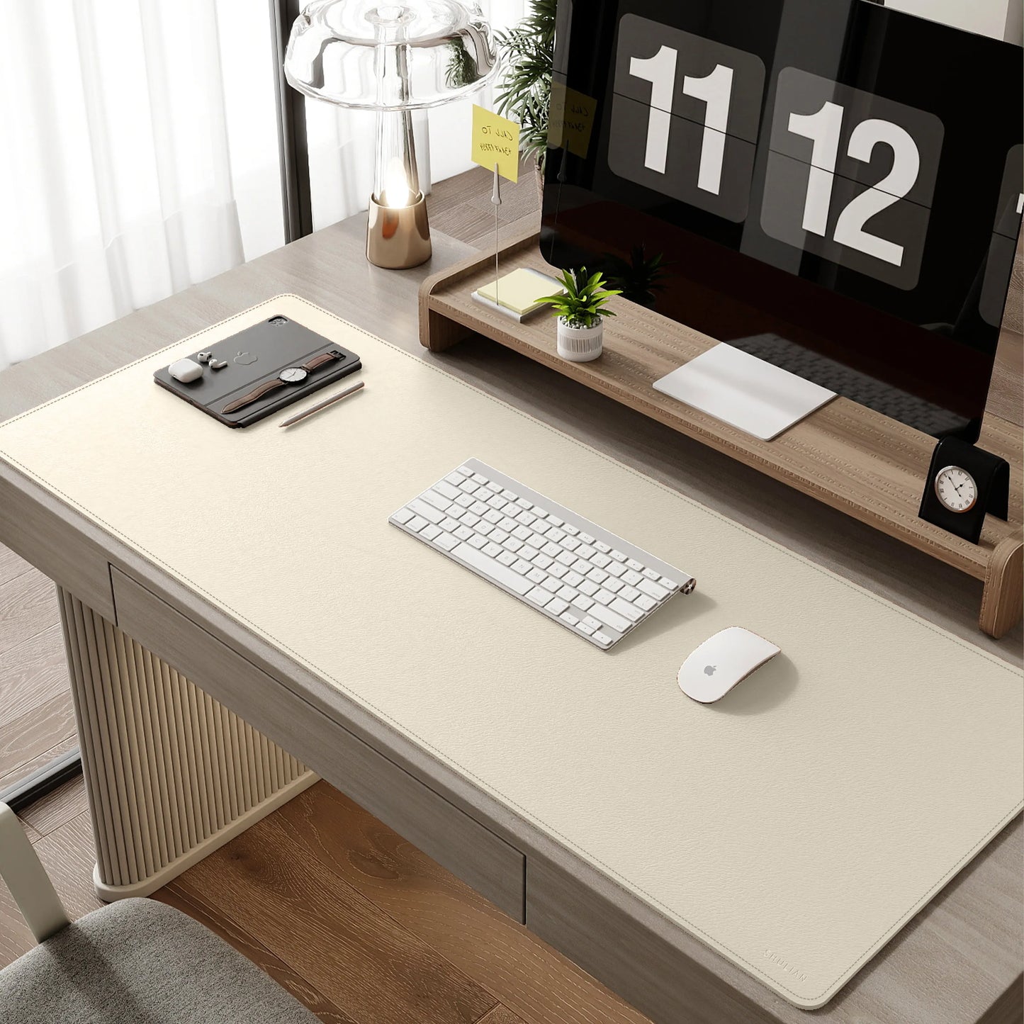 Super Easy-to-use Gaming Mouse Pad, Extra-large Office Desk Mat, Computer Keyboard Edge-locking Waterproof Leather Desk Mat