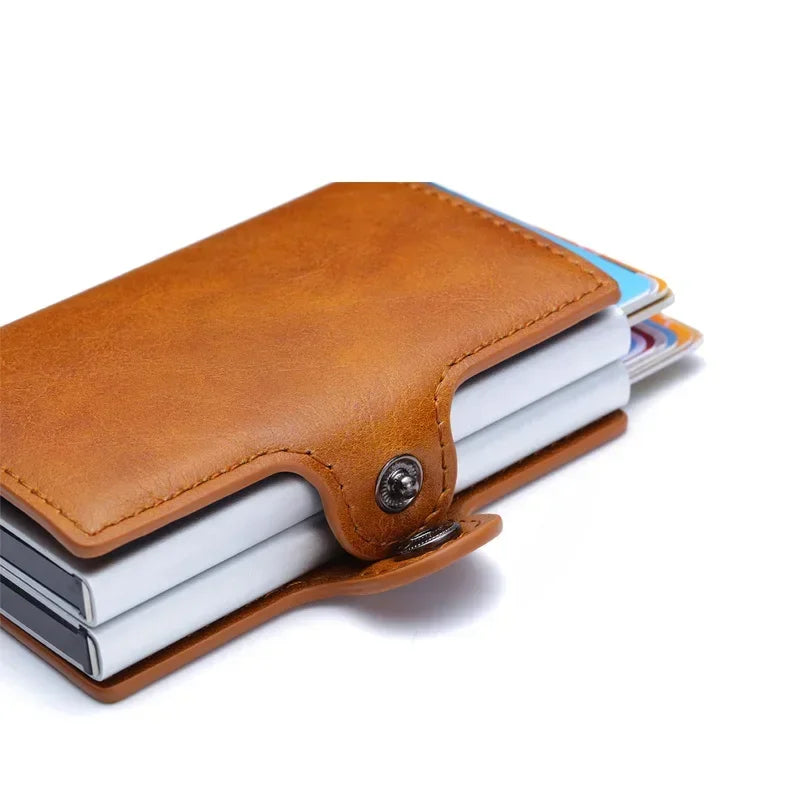 Carbon Fiber Credit Card Holder Men Wallet RFID PU Leather Metal Hasp Wallet Male Purse Minimalist Wolet Gifts for Men Carteiras