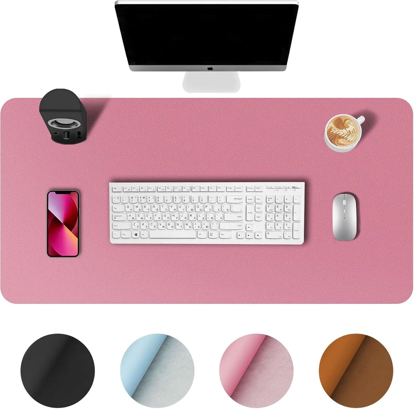 Large Office Leather Desk Mat, Mouse and Keyboard Pad, Computer and Laptop Mat, Desktop Protector and Cover, Writing Pad