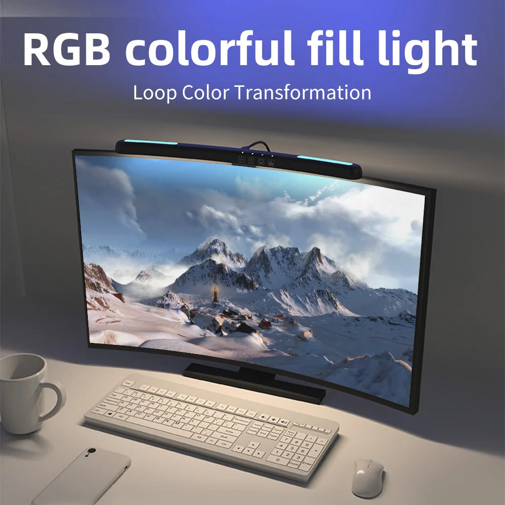 Curved Screen Monitor Laptop Screen Light Bar No flash frequency eyes-care Colorful atmosphere lamp Touch Switch Straight Lamp