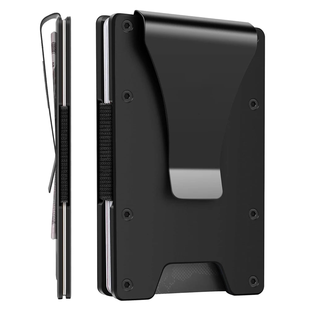 Minimalist Wallet for Men- Slim Aluminum Metal Money Clip Wallet with Clear ID Card Holder, Slim Wallet for Men,Holds up 15 Card