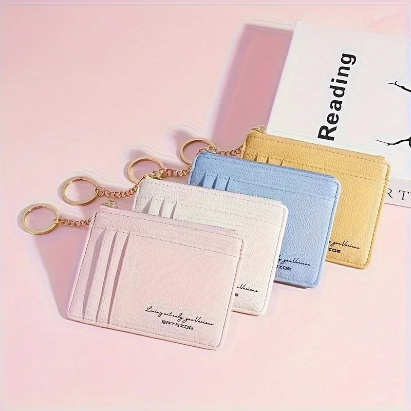 Mini Minimalist Solid Color Wallet, Clutch Credit Card Holder With Card Slots, Women's Wallet