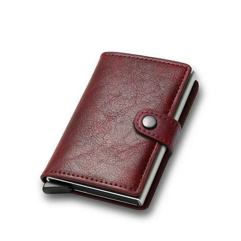 Carbon Fiber Credit Card Holder Wallet Money Bag Men Rfid Smart Metal Thin Slim Minimalist Wallet Black Vallet Gifts for Men