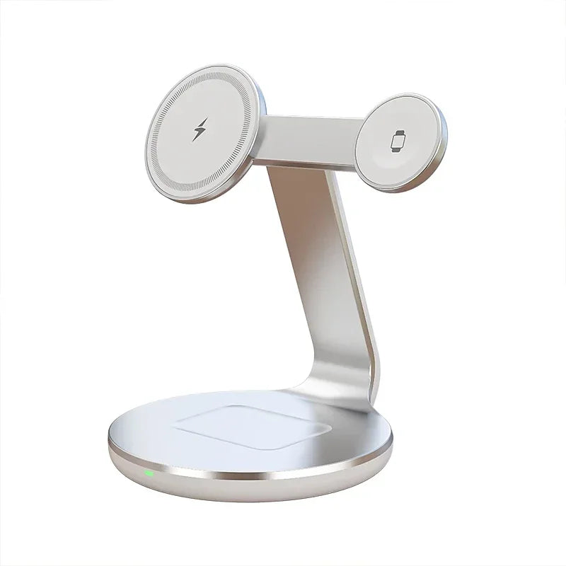 3 In 1 Magnetic Wireless Charger Stand Desk Fast Charging Station For Magsafe iPhone 16 15 14 13 12 Pro Max iWatch Airpods Pro