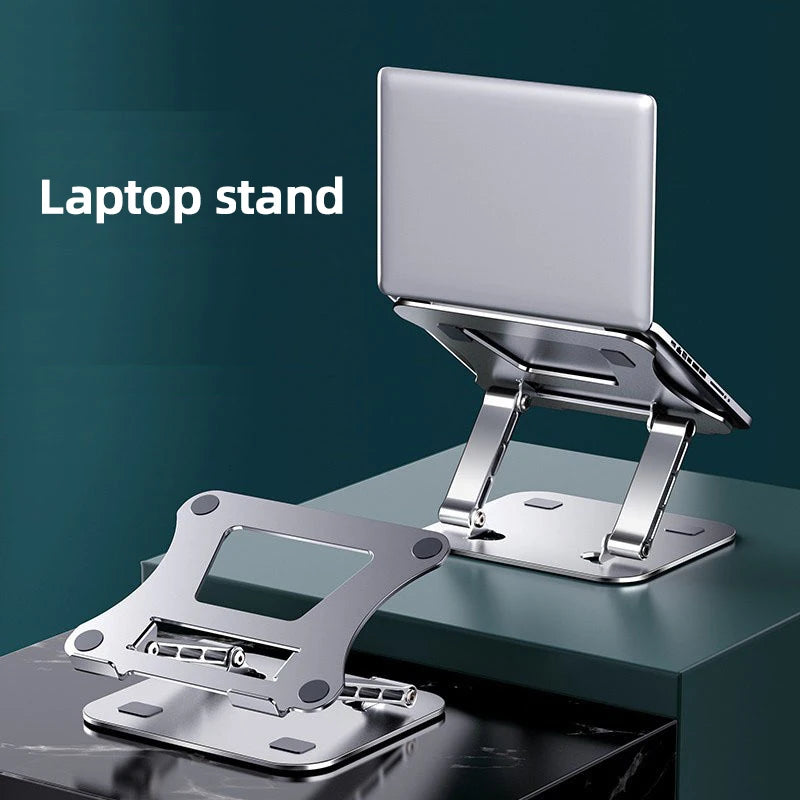 Aluminum alloy laptop stand, folding, height-increasing, hollowed-out for heat dissipation, bottom for storing keyboard